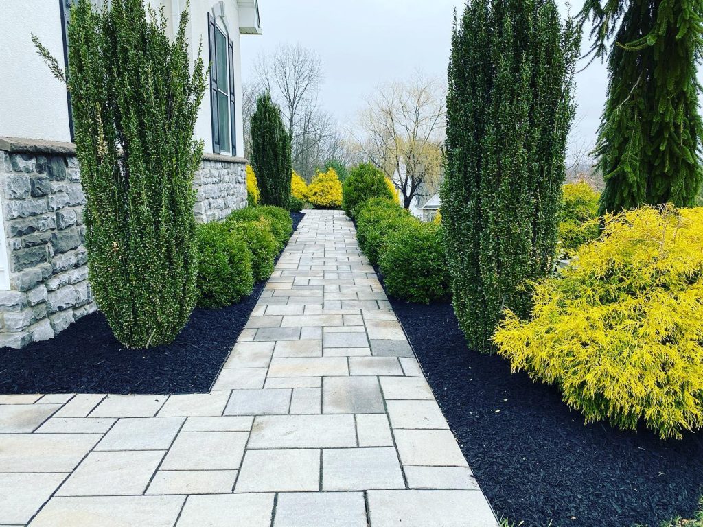 Home's custom stone walkway